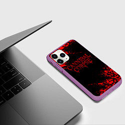 Чехол iPhone 11 Pro матовый CANNIBAL CORPSE КРАСНЫЕ ЧЕРЕПА, цвет: 3D-фиолетовый — фото 2