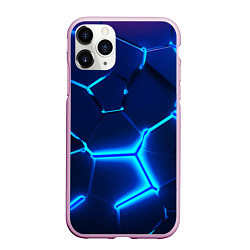 Чехол iPhone 11 Pro матовый 3D ПЛИТЫ NEON STEEL НЕОНОВЫЕ ПЛИТЫ, цвет: 3D-розовый