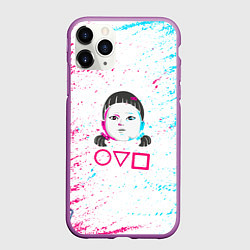 Чехол iPhone 11 Pro матовый Игра в кальмара Squid Game КУКЛА, цвет: 3D-фиолетовый