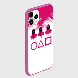 Чехол iPhone 11 Pro матовый Игра в кальмара геометрические фигуры,, цвет: 3D-фиолетовый — фото 2