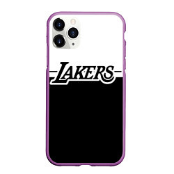 Чехол iPhone 11 Pro матовый Kobe Bryant - Los Angeles Lakers, цвет: 3D-фиолетовый