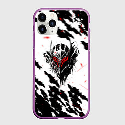 Чехол iPhone 11 Pro матовый Берсерк маска с красными глазами, цвет: 3D-фиолетовый