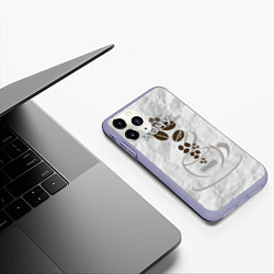 Чехол iPhone 11 Pro матовый Хочу кофе, цвет: 3D-светло-сиреневый — фото 2