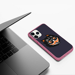 Чехол iPhone 11 Pro матовый Одержимый кот, цвет: 3D-малиновый — фото 2
