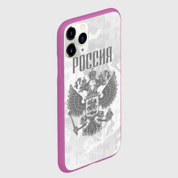 Чехол iPhone 11 Pro матовый Герб России, цвет: 3D-фиолетовый — фото 2