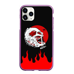 Чехол iPhone 11 Pro матовый ATTACK ON TITAN ГОЛОВА ТИТАНА, цвет: 3D-фиолетовый