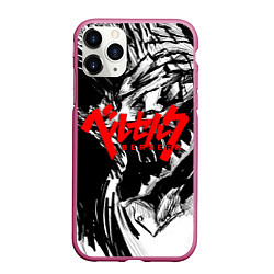 Чехол iPhone 11 Pro матовый БЕРСЕРК РИСУНОК BERSERK, цвет: 3D-малиновый