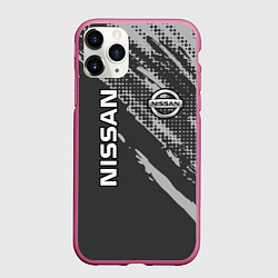 Чехол iPhone 11 Pro матовый Nissan Car Ниссан, цвет: 3D-малиновый