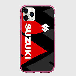 Чехол iPhone 11 Pro матовый SUZUKI СУЗУКИ RED LOGO, цвет: 3D-малиновый