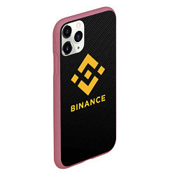 Чехол iPhone 11 Pro матовый БИНАНС ЛОГО CARBON BINANCE LOGO, цвет: 3D-малиновый — фото 2