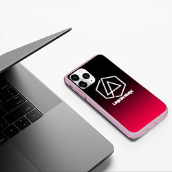 Чехол iPhone 11 Pro матовый LINKIN PARK LOGO CARBON, цвет: 3D-розовый — фото 2