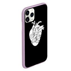 Чехол iPhone 11 Pro матовый Раненное-сердце, цвет: 3D-сиреневый — фото 2