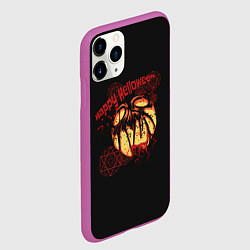 Чехол iPhone 11 Pro матовый Happy-Halloween, цвет: 3D-фиолетовый — фото 2