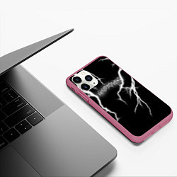 Чехол iPhone 11 Pro матовый GHOSTEMANE Lightning Гостмейн Молния Надпись, цвет: 3D-малиновый — фото 2