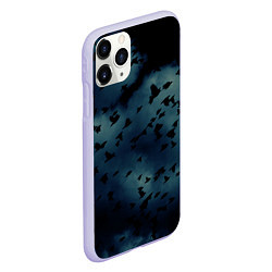 Чехол iPhone 11 Pro матовый Flock of birds, цвет: 3D-светло-сиреневый — фото 2