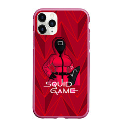 Чехол iPhone 11 Pro матовый Squid game, цвет: 3D-малиновый