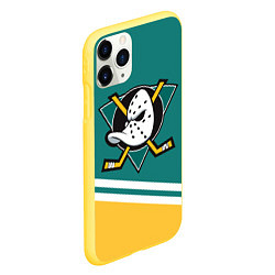 Чехол iPhone 11 Pro матовый Анахайм Дакс, NHL, цвет: 3D-желтый — фото 2