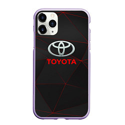 Чехол iPhone 11 Pro матовый Toyota Тонкие линии неона