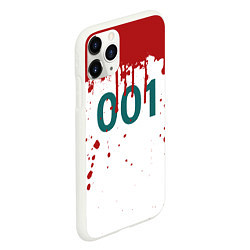 Чехол iPhone 11 Pro матовый Игра в кальмара: Персонаж 001, цвет: 3D-белый — фото 2