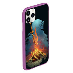 Чехол iPhone 11 Pro матовый Witcher 3 костер, цвет: 3D-фиолетовый — фото 2