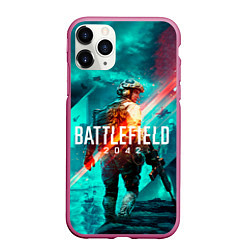 Чехол iPhone 11 Pro матовый Battlefield 2042 игровой арт