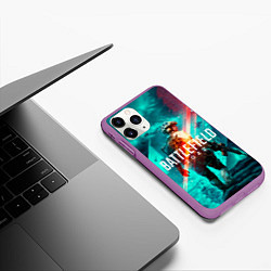 Чехол iPhone 11 Pro матовый Battlefield 2042 игровой арт, цвет: 3D-фиолетовый — фото 2