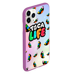 Чехол iPhone 11 Pro матовый Toca Life: Smile Logo, цвет: 3D-фиолетовый — фото 2