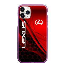 Чехол iPhone 11 Pro матовый LEXUS RED GEOMETRY ЛЕКСУС