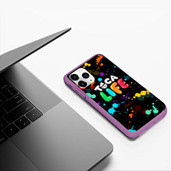 Чехол iPhone 11 Pro матовый TOCA BOCA RAINBOW PAINTS ТОКА БОКА РАДУЖНЫЕ КРАСКИ, цвет: 3D-фиолетовый — фото 2