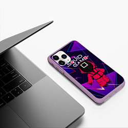 Чехол iPhone 11 Pro матовый Squid game, цвет: 3D-сиреневый — фото 2