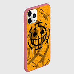 Чехол iPhone 11 Pro матовый ONE PIECE ПИРАТЫ ЛОГО, цвет: 3D-малиновый — фото 2
