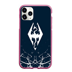 Чехол iPhone 11 Pro матовый THE ELDER SCROLLS SKYRIM ЭМБЛЕМА ДРАКОНА, цвет: 3D-малиновый