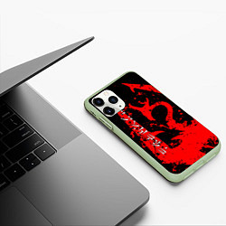 Чехол iPhone 11 Pro матовый TES RED DRAGON, FUS RO DAH SYMBOL, цвет: 3D-салатовый — фото 2