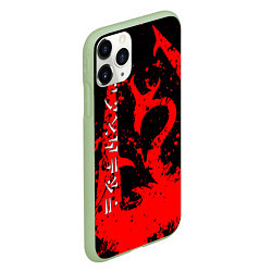Чехол iPhone 11 Pro матовый TES RED DRAGON, FUS RO DAH SYMBOL, цвет: 3D-салатовый — фото 2