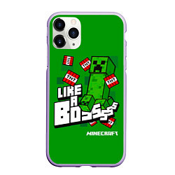 Чехол iPhone 11 Pro матовый LIKE A BOSS Minecraft Creepe