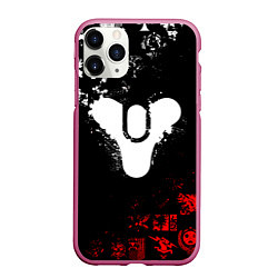 Чехол iPhone 11 Pro матовый DESTINY 2 RED & WHITE PATTERN LOGO