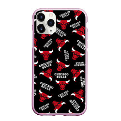 Чехол iPhone 11 Pro матовый CHICAGO BULLS БЫКИ УЗОР