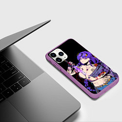 Чехол iPhone 11 Pro матовый Сегун Райден балл модная с мечом genshin impact, цвет: 3D-фиолетовый — фото 2