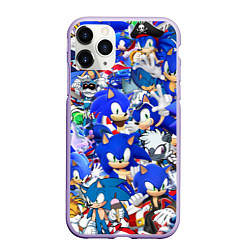 Чехол iPhone 11 Pro матовый SONIC СИНИЙ ЁЖ СОНИК, цвет: 3D-светло-сиреневый