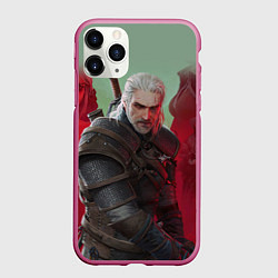 Чехол iPhone 11 Pro матовый ВЕДЬМАК THE WITCHER ГЕРАЛЬТ С МЕЧОМ, цвет: 3D-малиновый