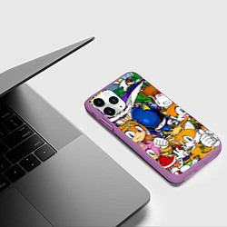 Чехол iPhone 11 Pro матовый КИБЕР СОНИК CYBER SONIC ROBOT, цвет: 3D-фиолетовый — фото 2