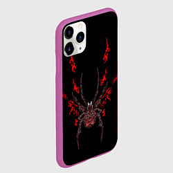 Чехол iPhone 11 Pro матовый Красно белый паук, цвет: 3D-фиолетовый — фото 2
