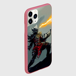 Чехол iPhone 11 Pro матовый Dragonborne is here, цвет: 3D-малиновый — фото 2