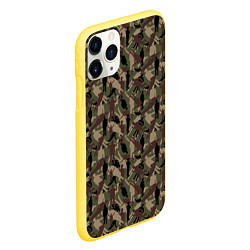 Чехол iPhone 11 Pro матовый Бизнесмен камуфляж, цвет: 3D-желтый — фото 2