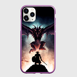 Чехол iPhone 11 Pro матовый Да начнётся битва, цвет: 3D-фиолетовый