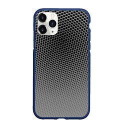 Чехол iPhone 11 Pro матовый Шестиугольная сетка, цвет: 3D-тёмно-синий