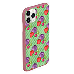 Чехол iPhone 11 Pro матовый Vegan Огород, цвет: 3D-малиновый — фото 2