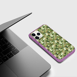 Чехол iPhone 11 Pro матовый Лягушки камуфляж, цвет: 3D-фиолетовый — фото 2