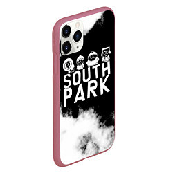 Чехол iPhone 11 Pro матовый Все пацаны на черном фоне Южный Парк, цвет: 3D-малиновый — фото 2