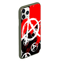Чехол iPhone 11 Pro матовый Анархия гражданская оборона ПАТТЕРН, цвет: 3D-темно-зеленый — фото 2